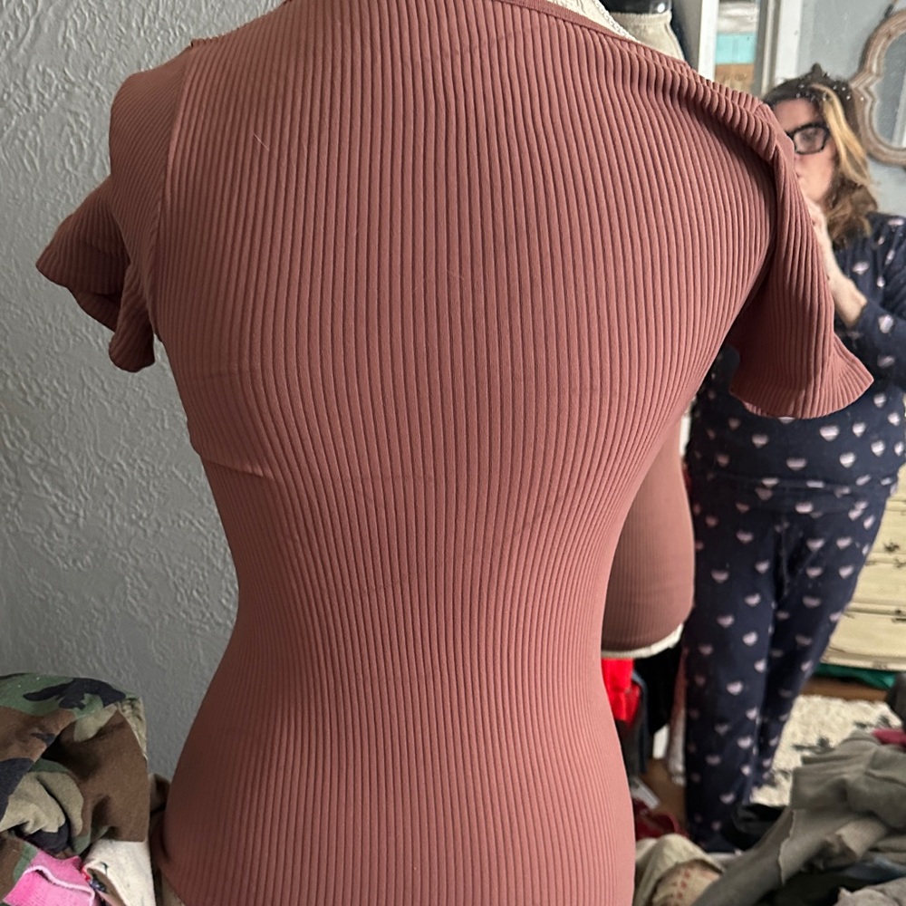 Free People | XTZ Ribbed Baby Tee Java - Picture 8 of 8